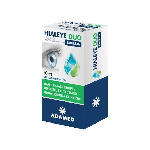 Hialeye Duo, emulsja, nawilżające krople do oczu, 10 ml - zdjęcie produktu