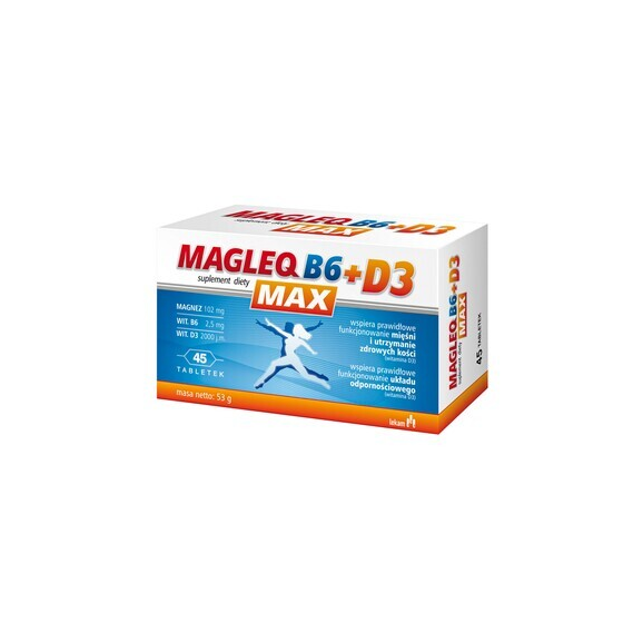 Magleq B6 Max + D3 - 45 tabletek. - zdjęcie produktu