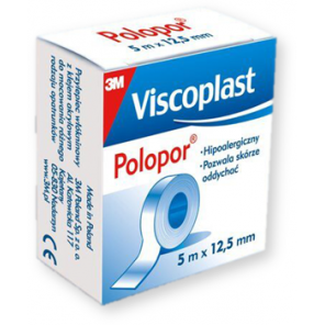 Viscoplast Polopor, plaster hipoalergiczny, 5 m x 12,5 mm, 1 szt. - zdjęcie produktu
