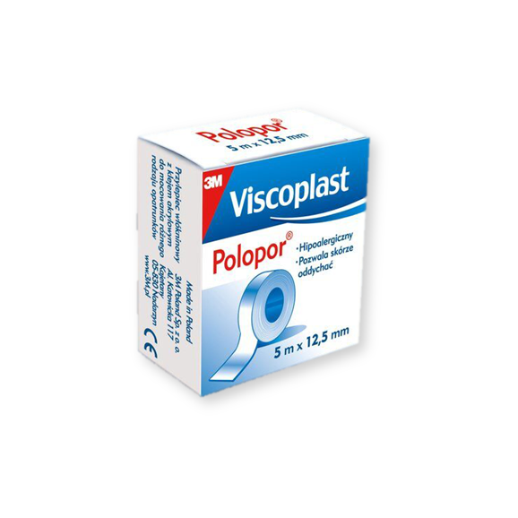 Viscoplast Polopor, plaster hipoalergiczny, 5 m x 12,5 mm, 1 szt. - zdjęcie produktu