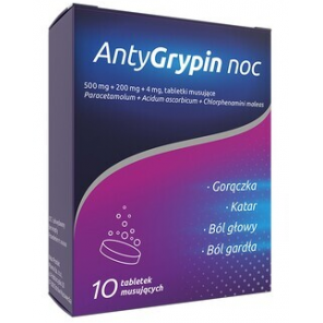 AntyGrypin noc, tabletki musujące, 10 szt. - zdjęcie produktu