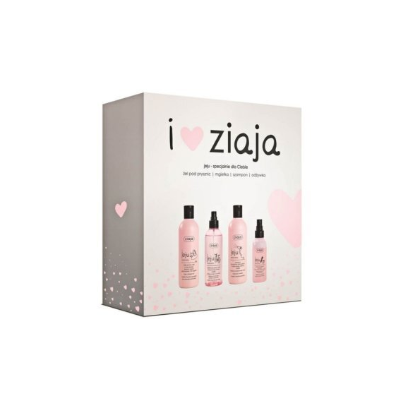 Zestaw Ziaja Jeju Różowa, mydło pod prysznic, 300 ml + szampon do włosów, 300 ml, dwufazowa odżywka do włosów, 125 ml + - zdjęcie produktu