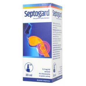 Septogard, 1,5 mg/ml, aerozol do stosowania w jamie ustnej, 30 ml - zdjęcie produktu