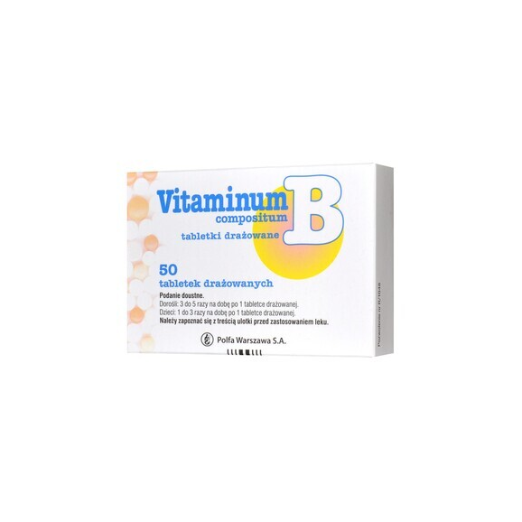 Vitaminum B compositum, tabletki drażowane, 50 szt. - zdjęcie produktu