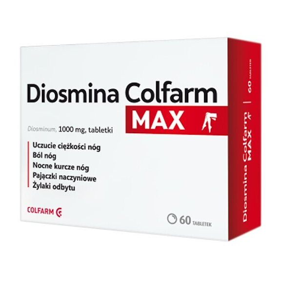 Diosmina Colfarm Max, 1000 mg, tabletki, 60 szt. - zdjęcie produktu