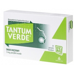 Tantum Verde smak miętowy, 3 mg, pastylki twarde, 30 szt. - zdjęcie produktu