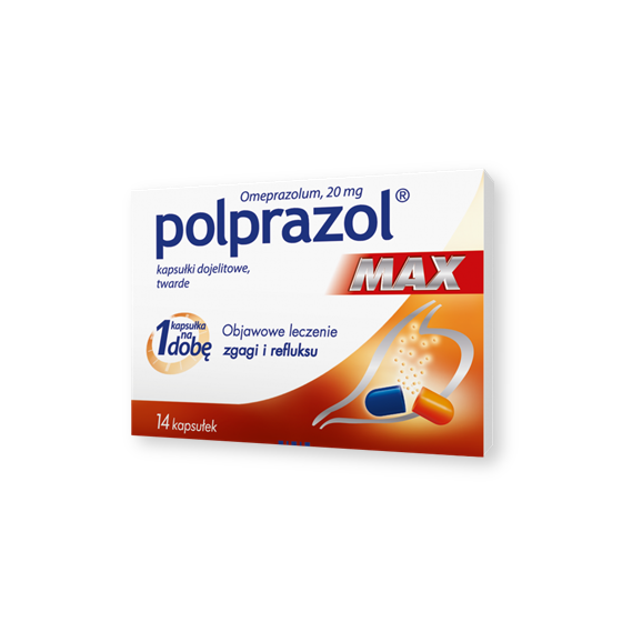 Polprazol Max, 20 mg, kapsułki dojelitowe, twarde, 14 szt. - zdjęcie produktu