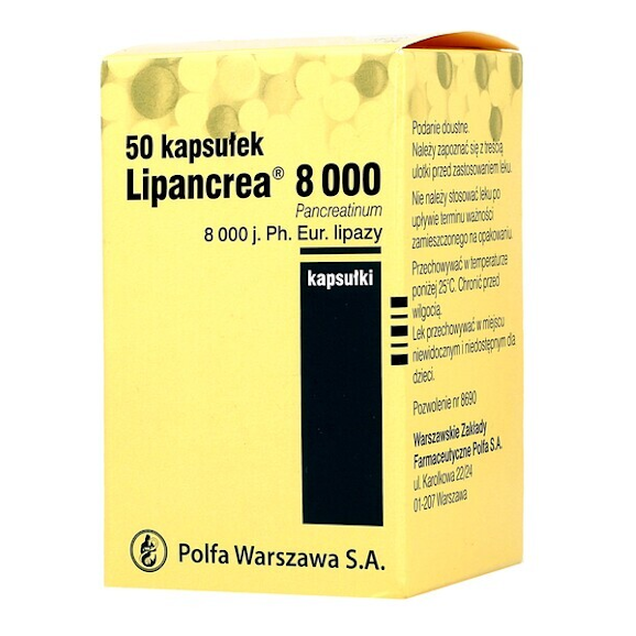 Lipancrea, 8000 j. lipazy, kapsułki, 50 szt. - zdjęcie produktu