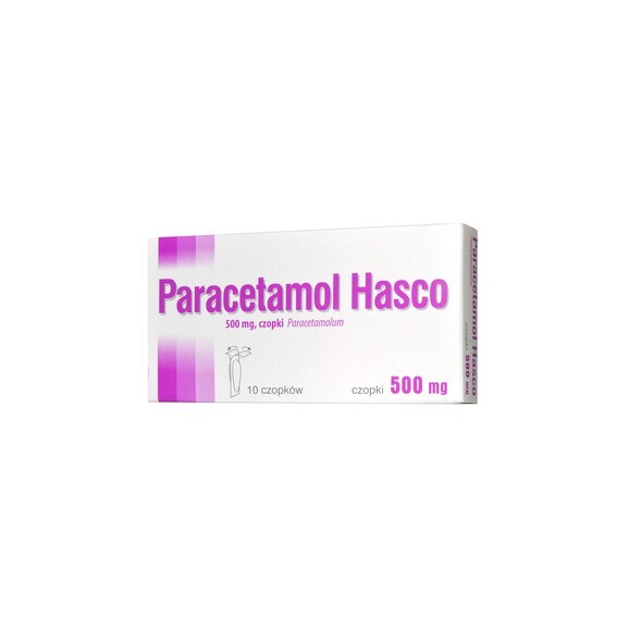 Paracetamol Hasco, 500 mg, czopki, 10 szt. - zdjęcie produktu