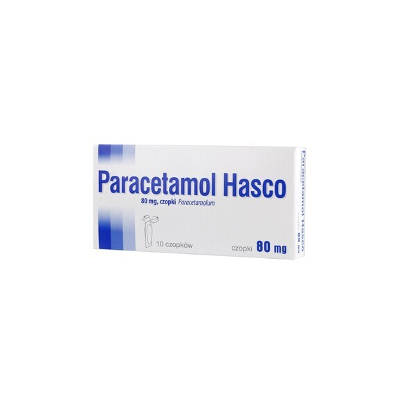 Paracetamol Hasco, 80 mg, czopki, 10 szt. - zdjęcie produktu