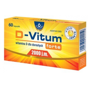 D-Vitum Forte 2000 j.m., kapsułki z witaminą D dla dorosłych, 60 szt. - zdjęcie produktu