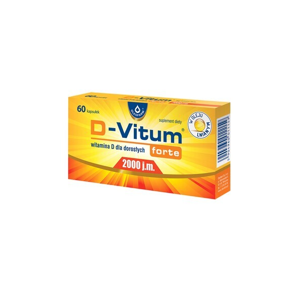 D-Vitum Forte 2000 j.m., kapsułki z witaminą D dla dorosłych, 60 szt. - zdjęcie produktu