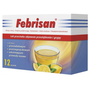Febrisan, proszek musujący o smaku cytrynowym, 5 g, 12 saszetek - zdjęcie produktu