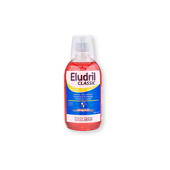 Eludril classic, oczyszczający i łagodzący płyn do płukania jamy ustnej, 500 ml - zdjęcie produktu