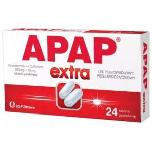 Apap Extra, 500 mg + 65 mg, tabletki powlekane, 24 szt. - zdjęcie produktu