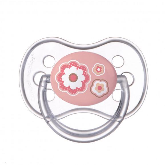 Canpol Newborn Baby, smoczek uspokajający, silikonowy, anatomiczny, różowy, 18m+, 1 szt. - zdjęcie produktu