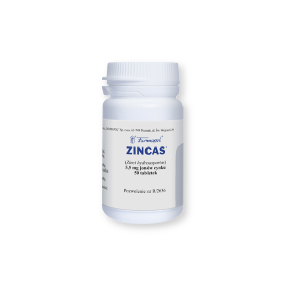 Zincas, 5,5 mg jonów cynku, tabletki, 50 szt. - zdjęcie produktu