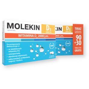 Molekin D3, 2000 j.m., tabletki powlekane, 120 szt. - zdjęcie produktu
