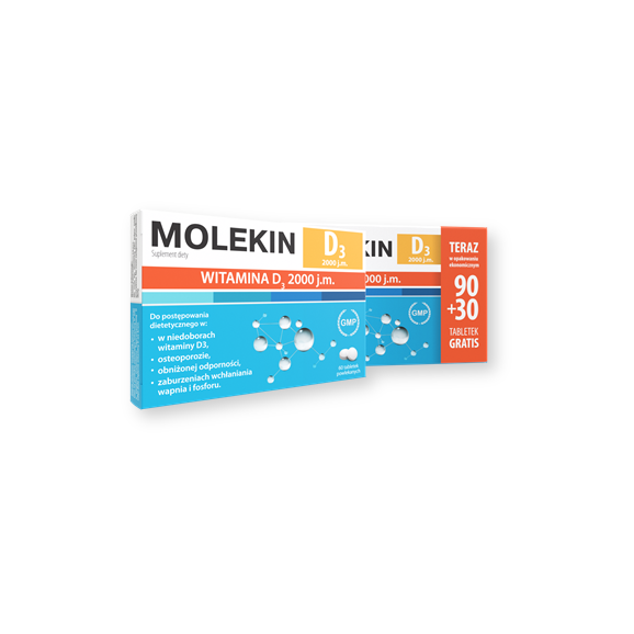 Molekin D3, 2000 j.m., tabletki powlekane, 120 szt. - zdjęcie produktu
