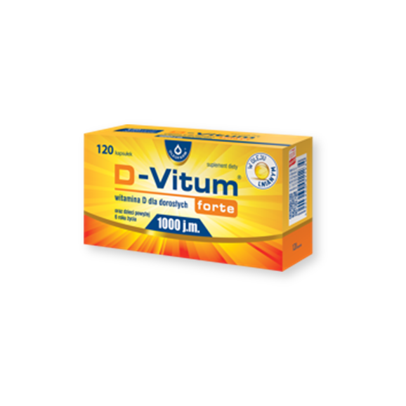 D-Vitum Forte 1000 j.m., kapsułki z witaminą D dla dorosłych, 120 szt. - zdjęcie produktu
