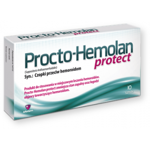 Procto-Hemolan Protect, czopki, 10 szt. - zdjęcie produktu