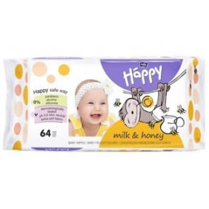 Chusteczki Bella BABY Happy, miód i mleko, 64 szt. - zdjęcie produktu