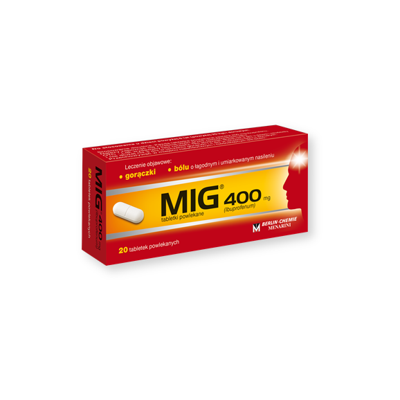 MIG, 400 mg, tabletki powlekane, 20 szt. - zdjęcie produktu