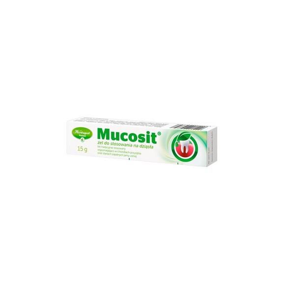 Mucosit Dent, kojący żel na dziąsła, 15 g Mucosit Dent, kojący żel na dziąsła, 15 g - zdjęcie produktu
