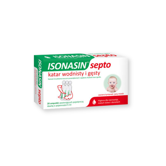 Isonasin Septo, roztwór do płukania nosa, 5 ml x 20 ampułek - zdjęcie produktu