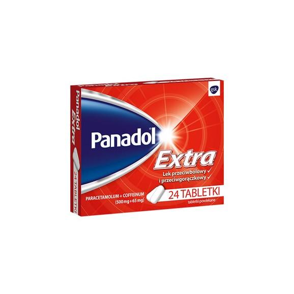 Panadol Extra, 500 mg+65 mg, tabletki powlekane, 24 szt. - zdjęcie produktu