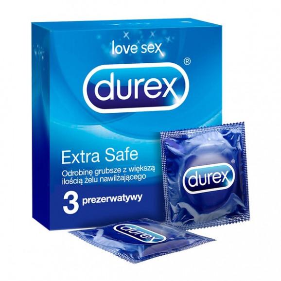 Durex, Extra Safe, prezerwatywy powlekane środkiem nawilżającym, 3 szt - zdjęcie produktu