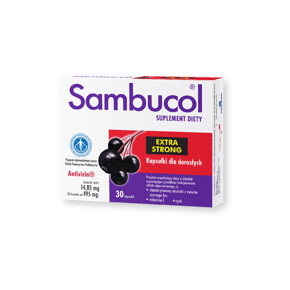 Sambucol Extra Strong, kapsułki dla dorosłych, 30 szt. - zdjęcie produktu