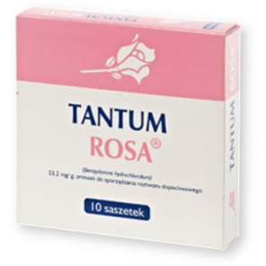 Tantum Rosa, 53,2 mg/g, proszek do sporządzania roztworu dopochwowego, 10 saszetek - zdjęcie produktu