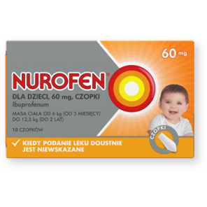 Nurofen dla dzieci, 60 mg, czopki, 10 szt. - zdjęcie produktu