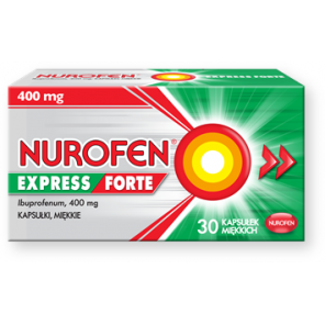 Nurofen Express Forte, 400 mg, kapsułki miękkie, 30 szt. - zdjęcie produktu