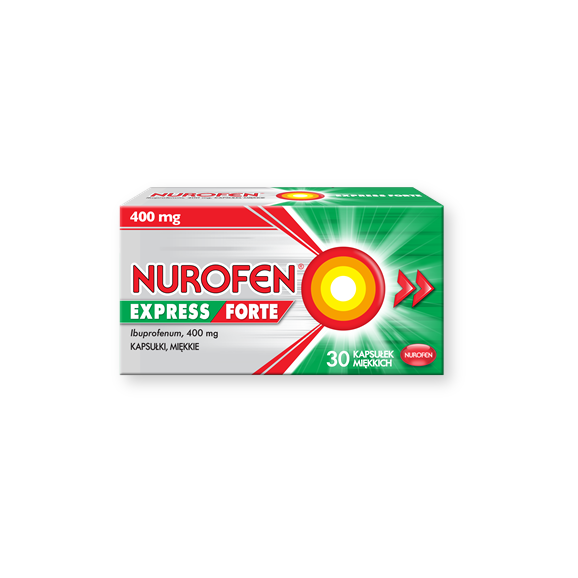 Nurofen Express Forte, 400 mg, kapsułki miękkie, 30 szt. - zdjęcie produktu