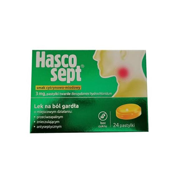 Hascosept smak cytrynowo-miodowy - 24 past - zdjęcie produktu