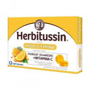 Herbitussin smak Miód i Cytryna, pastylki do ssania, 12 szt. - zdjęcie produktu