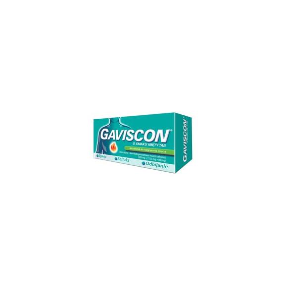Gaviscon o smaku mięty TAB, tabletki do rozgryzania, żucia, 48 szt. - zdjęcie produktu