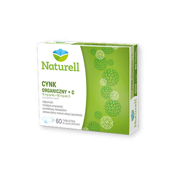 Naturell Cynk Organiczny + C, tabletki do ssania, 60 szt. - zdjęcie produktu