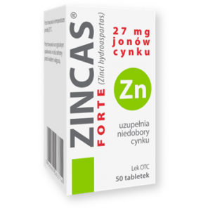 Zincas forte, 27 mg jonów cynku, tabletki, 50 szt. - zdjęcie produktu