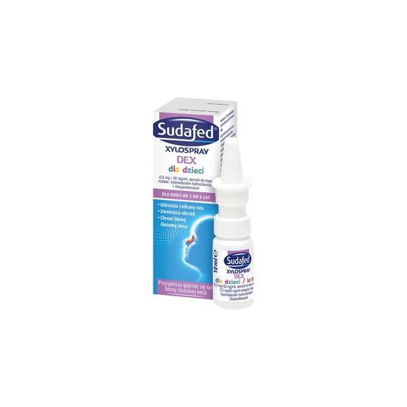 Sudafed Xylospray DEX dla dzieci, 0,5mg+50mg/ml, aerozol do nosa,10 ml - zdjęcie produktu