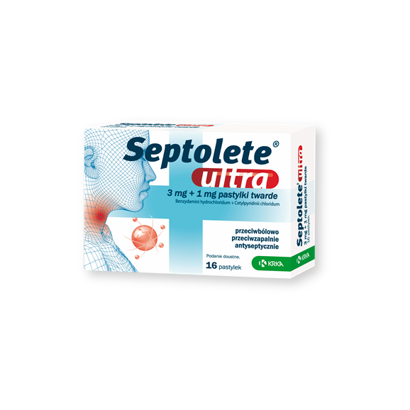 Septolete Ultra, (3 mg + 1 mg), pastylki twarde, 16 szt. - zdjęcie produktu