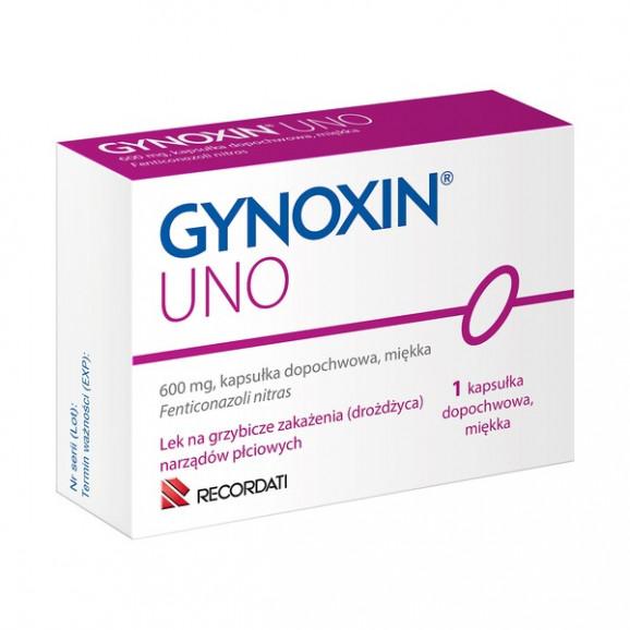 Gynoxin Uno, 600 mg, kapsułki dopochwowe, miękkie, 1 szt. - zdjęcie produktu