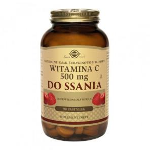 Solgar Witamina C, pastylki do ssania, smak żurawinowo-malinowy, 90 szt. - zdjęcie produktu