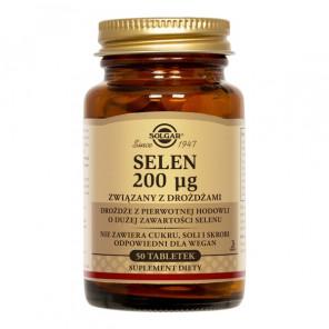 Solgar Selen, 200 µg, związany z drożdżami, tabletki, 50 szt. - zdjęcie produktu