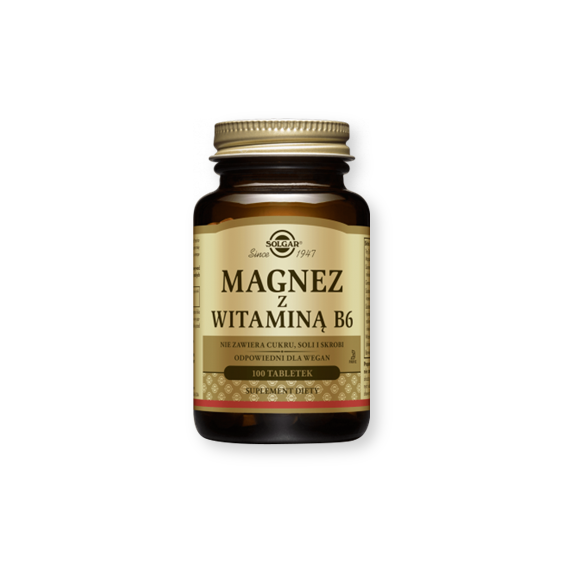 Solgar Magnez z witaminą B6, tabletki, 100 szt. - zdjęcie produktu