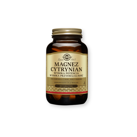 Solgar Magnez Cytrynian, tabletki, 60 szt. - zdjęcie produktu