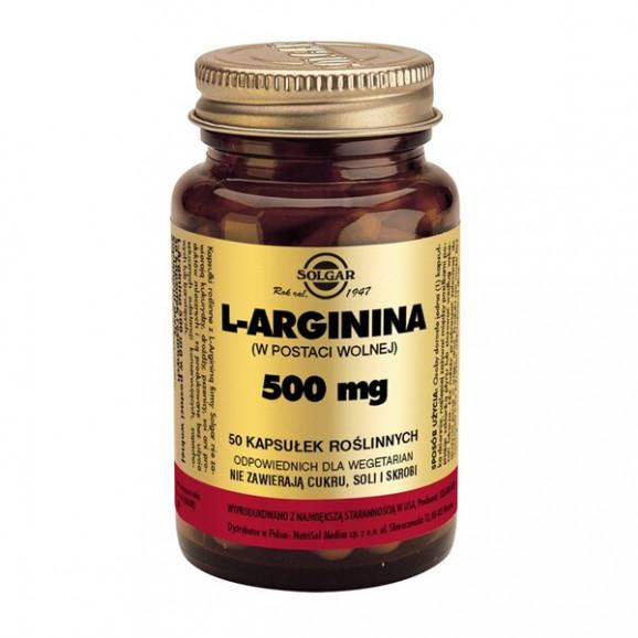 Solgar L-Arginina, 500 mg, kapsułki, 50 szt. - zdjęcie produktu