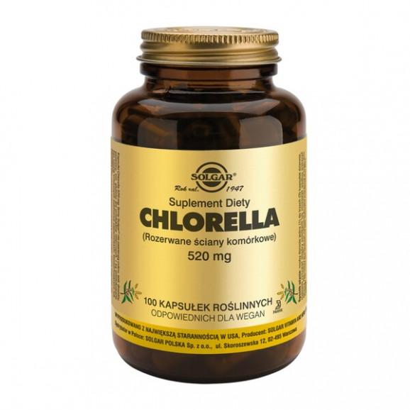 Solgar Chlorella, 520 mg, kapsułki, 100 szt. - zdjęcie produktu
